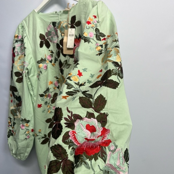 NWT Anthropologie Let Me Be Fully Floral Embroidered Long-Sleeve Mini Dress M - Picture 10 of 17